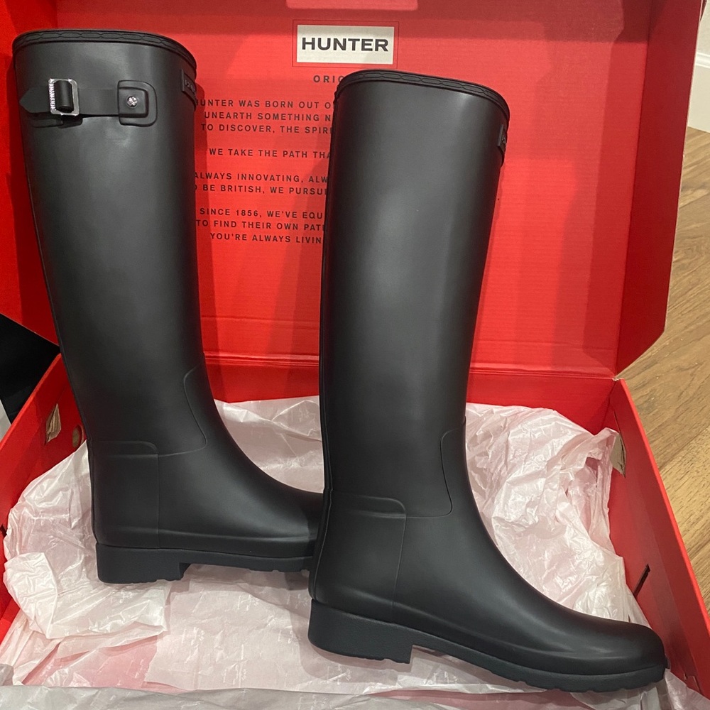Matte Black Hunter Rain Boots